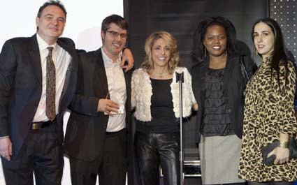 Corcoranâ€™s 2012 Brooklyn Team of the Year: Frank Castelluccio and Aaron Lemma with from left, Corcoran CEO Pamela Liebman, Shanice Catini and Mara Ingram. Photo courtesy of The Corcoran Group