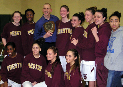 The Panthers of the Preston School from Throggs Neck in the Bronx won the New York City GCHSAA Division II championship with their 38-29 win over Fontbonne.	Eagle photos by Jim Dolan
