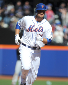 Right fielder Lucas Duda (Cyclones 2007) emerged from spring training as the Metsâ€™ top hitter with 20 hits, including four home runs. Duda continued his torrid hitting with two solo home runs in the Metsâ€™ 4-2 win over the Braves, launching two shots over the newly drawn-in fences at Citi Field at the 390-foot mark. Photo by George Napolitano