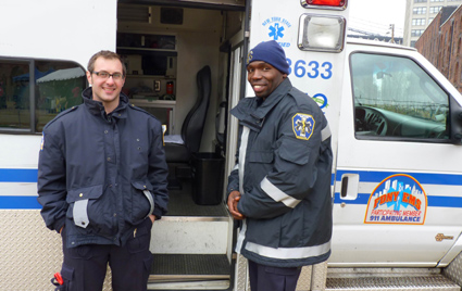  Eric Conklin (left) and Lamarr Norwood, EMTs for SUNYat LICH, gave very popular ambulance tours. Natasha Burke, Director of Community affairs at SUNY at LICH wanted visitors to know that â€œLICH is still open and there to serve the community. We still offers services, especially pediatrics and OB/GYN. The merger with SUNY has made the hospital stronger.â€