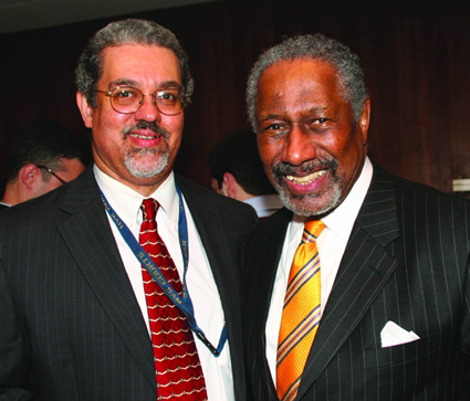 Brooklyn Criminal Court Supervising Attorney Hiram Bell (left) and Kings County Supreme Court Justice Bert Bunyan. 