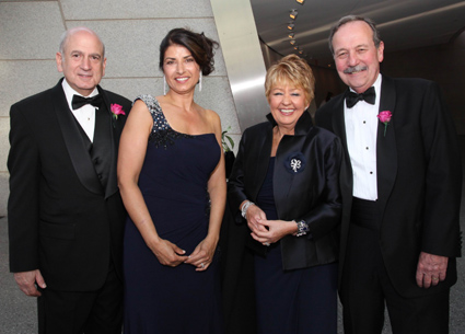  Posing for the Brooklyn Eagle's photographer at Saturday night's gala: New York Methodist Hospital honorees and their wives [L-to-R] Emil Baccash, Regina Ayoub Baccash, Kathrine O'Neill and Charles K. Oâ€™Neill, Esq.