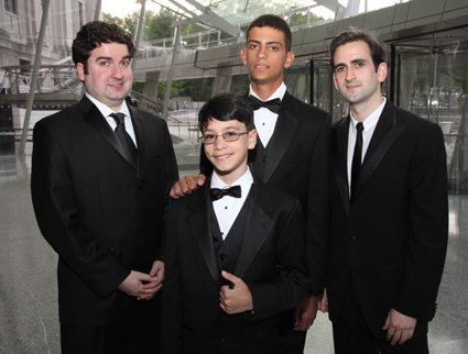 The children of James Monroe Buckley Award recipient Emil Baccash, Esq. â€” Matthew, Peter, Emil III and Benjamin Baccash â€” gathered at Saturday's Candlelight Gala at the Brooklyn Museum.