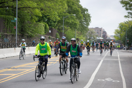 Flushing Avenue, past the Brooklyn Navy Yard. Organizers expected approximately 32,000 cyclists to participate this year.