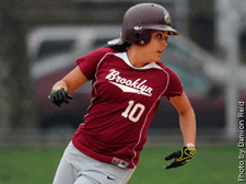 Junior center fielder Kim Konklewski hopes to continue her hot hitting out of the leadoff spot when Brooklyn College opens play in the ECAC Division III Metro Softball Championships this week. Photo by Damion Reid