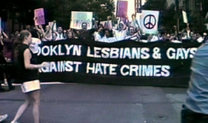 A Park Slope rally in the aftermath of the murder, showing support for the area's lesbian and gay community.