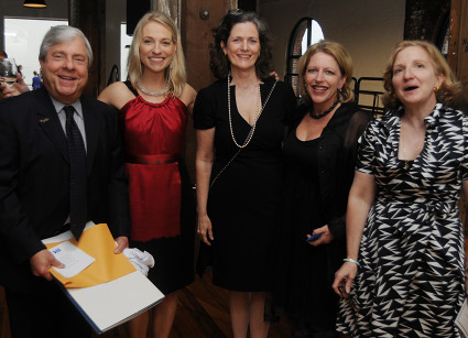 Left to right: Brooklyn Borough President Marty Markowitz, BYC executive director Valerie Lewis, and three gala chairs: Naomi Gardner, Amanda Van Doorene and Marie De Rosa.