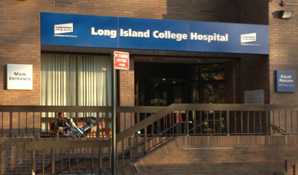 The entrance of Long Island College Hospital, before the merger with Downstate.  Eagle file photo