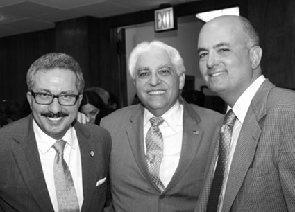 Brooklyn Bar Association President Domenick Napoletano (left), attorney Frank Composto (center), and Hon. Carl Landicino.