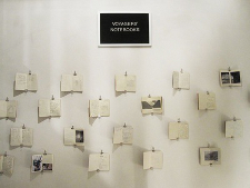 Notebooks by travelers to unknown destination. Photo courtesy of Proteus Gallery