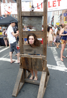 The guillotine, symbol of French justice. Photo by Mary Frost.