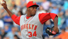 Cyclones right-hander Luis Mateo earned his second New York-Penn League Pitcher of the Week award for tossing seven one-hit innings at State College on Saturday. Photo courtesy of Brooklyn Cyclones.