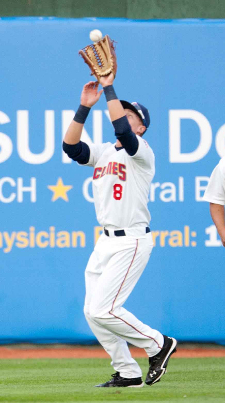 Brooklyn center fielder Brandon Nimmo went 7-for-11 with a homer and three RBIs as the Cyclones took the final two games of their three-game series in Mahoning Valley. Eagle photo by Bill Kotsatos
