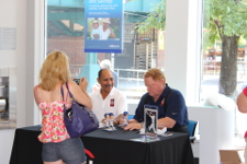 Former Mets Felix Milan (left) and Rusty Staub were on Kings Highway on Tuesday afternoon, signing autographs at the Citbank branch located in the Brooklyn neighborhood.  Photo by Dom Pisanelli