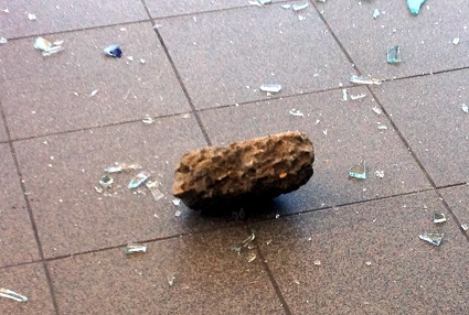 Campaign staff members found this boulder in the ground. Photo courtesy of U.S. Rep. Michael Grimmâ€™s office