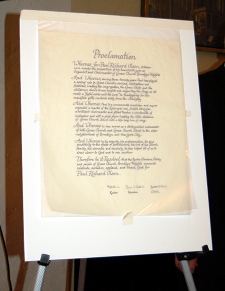 The Proclamation presented to Organist & Choirmaster Paul Richard Olson. Photo by Franklin Stone