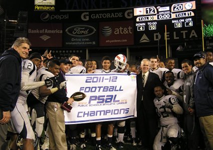 The Railsplitters were the last team standing following a narrow 20-12 victory over the Dutchmen last December in the city title game at Yankee Stadium.  