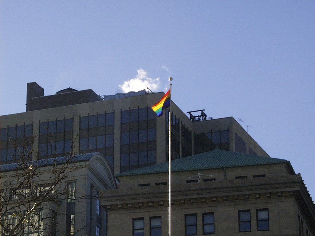 PIC00030_Gay_Rainbow_Flag_over_Borough_Hall_to_Celebrate_Anti-Discrimination_Bill.JPG