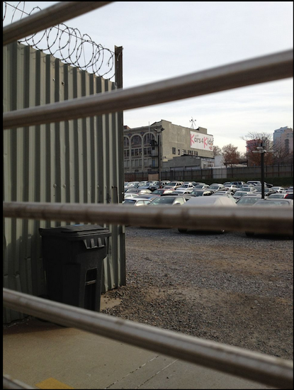 The coveted Watchtower property at 85 Jay St. is used as a parking lot. Eagle photos by Lore Croghan