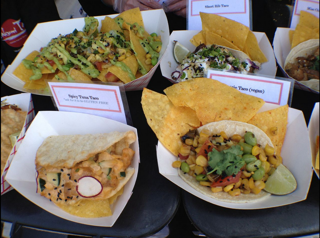 Diners stood in long lines for the Takumi Taco goodies, pictured here. Photo by Lore Croghan
