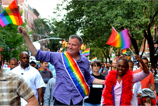 Bill de Blasio made history at the Pride Parade