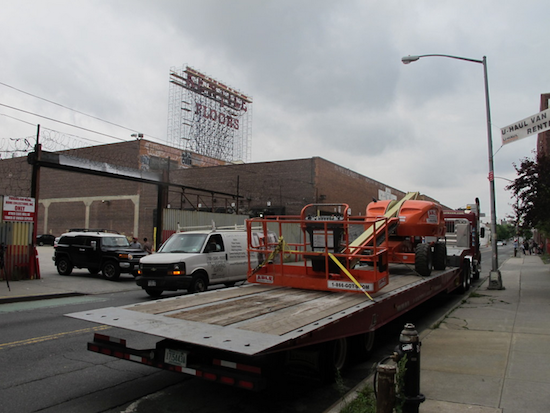 The Kentile sign is relocating in Bushwick. Photo by Matthew Taub