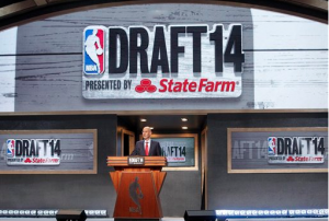 NBA Commissioner Adam Silver presides over the 2014 NBA Draft
