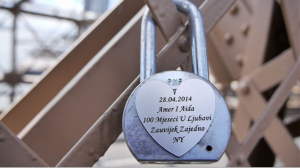 A lock of love on the Brooklyn Bridge. Photo by Dipti Kumar