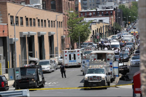 The scene of the shooting in Gowanus