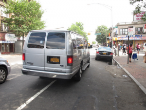 A Dollar Van is on the move in Brooklyn