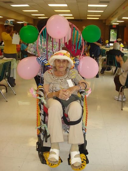 Goldie Sohn, 102, is riding in style these days after decorating her wheelchair at the Shore Hill Neighborhood Center