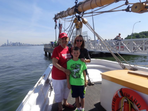 June Johnson and her grandchildren, Richard and Rose Maxwell, had fun aboard the Lettie G. Howard, an 1893 fishing schooner.