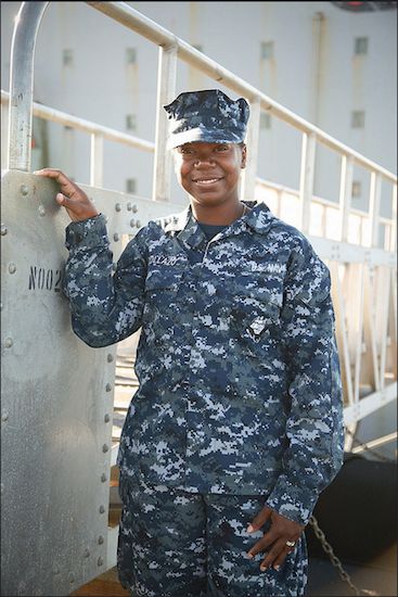 Seaman Shonda Collazo of Brooklyn. U.S. Navy photo by Senior Chief Mass Communication Specialist Gary Ward/Released