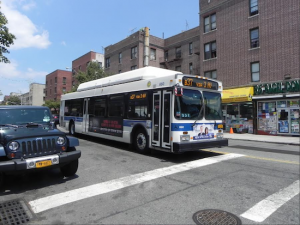 The B37 bus travelling south on 86th Street in Bay Ridge