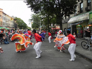 The Benito Bravo Dance Company, with its brightly colored costumes and its fast moves, drew applause and admiration from the crowds at the Summer Stoll event