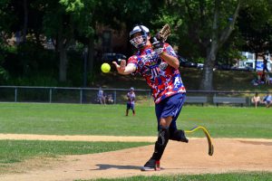Mike Dryer pitches for Wounded Warriors