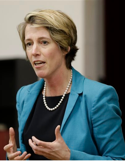 Democratic candidate for governor Zephyr Teachout speaks to an audience while attending the New Kings Democrats Wednesday in Brooklyn