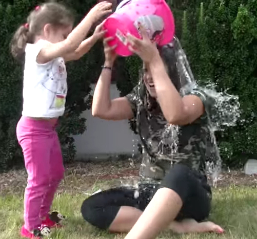 Nicole Malliotakis takes the Ice Bucket Challenge in this YouTube screenshot.
