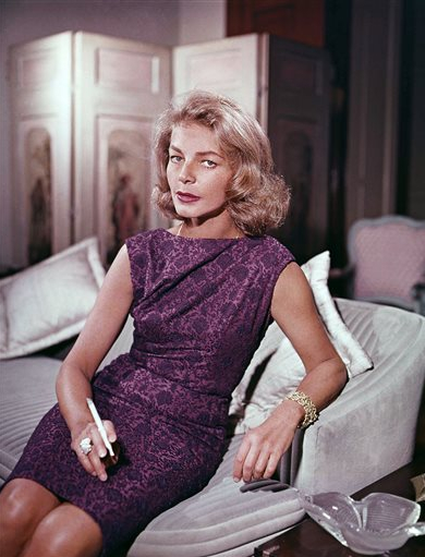 This 1965 file photo shows actress Lauren Bacall at her home in New York. Bacall, a Brooklyn native, the sultry-voiced actress and Humphrey Bogart’s partner off and on the screen, died Tuesday. She was 89. AP Photo, File