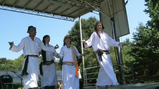 Tarik Sultan and his students perform a shaabi (vernacular) dance at the 2011 Arab-American Heritage Music Festival in Prospect Park. Eagle photo by Francesca Norsen Tate