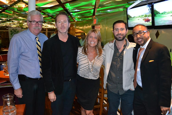 Bob Howe (left), president of the Merchants of Third Avenue, with Pioneer winners Ted Mann (second from left), Kimberly Fasano, and Michael Esposito. Also pictured is Merchants Co-Treasurer Brian Chin (right).