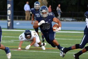 Brenden Femiano showed off why he’s one of the best running backs in Brooklyn as he ran for over 100 yards with two touchdowns in Poly Prep’s 28-0 victory over Peddie School.
