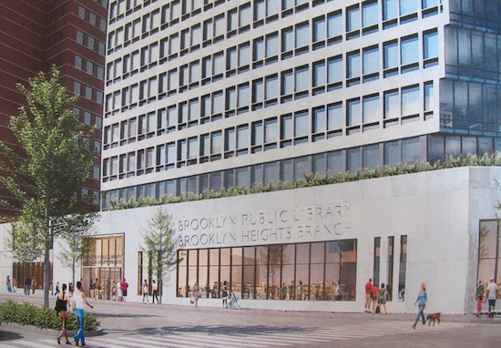 A rendering of the new library by the developer Hudson Co. Photo courtesy of the Brooklyn Public Library
