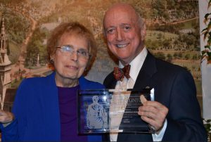 Earl and Gina Ingoglia Weiner received the seventh annual DeWitt Clinton Award at Green-Wood Cemetery during a benefit on Thursday night.