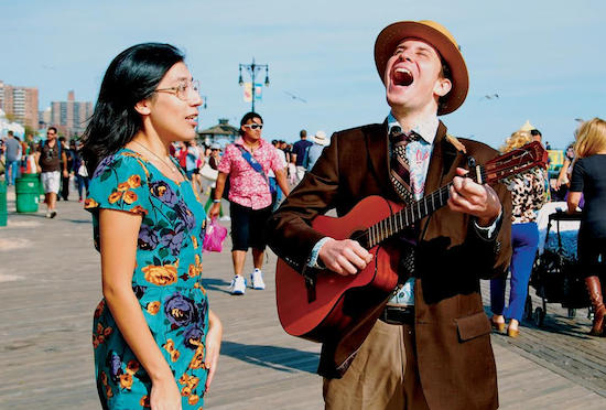 A Flying Dodo Society band member belted as they practiced on the Coney Island boardwalk on Sept. 14. Eagle photo by Meghan McDonald