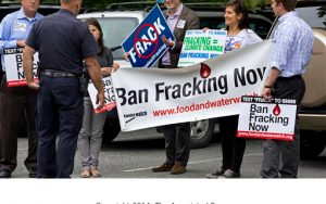 Anti-fracking activists in New York last week congregated where Gov. Andrew Cuomo voted in the gubernatorial primary.