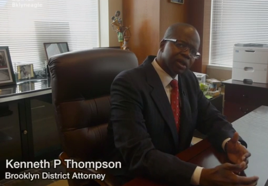 Brooklyn District Attorney Kenneth Thompson. YouTube screenshot from the Brooklyn Eagle