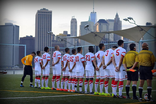 The St. Francis Terriers lost their first game ever at Brooklyn Bridge Park on Tuesday night when they lost 1-0 to Manhattan College in double overtime on a goal that bounced off one of their own players.