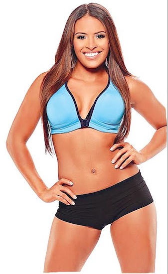 Professional wrestler Thea Trinidad strikes a pose before a match.