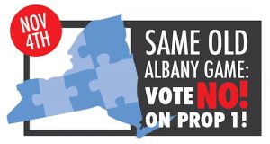 Opponents of Proposition 1 are using this logo to get their point across to the state’s voters. Photo courtesy The No To Fake Redistricting Reform Committee